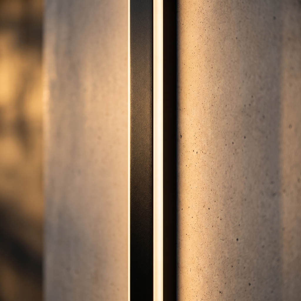 Slim Architectural LED Wall Light Outdoor Black Contemporary Exterior Fixture for Front Door Garage Patio Renovation