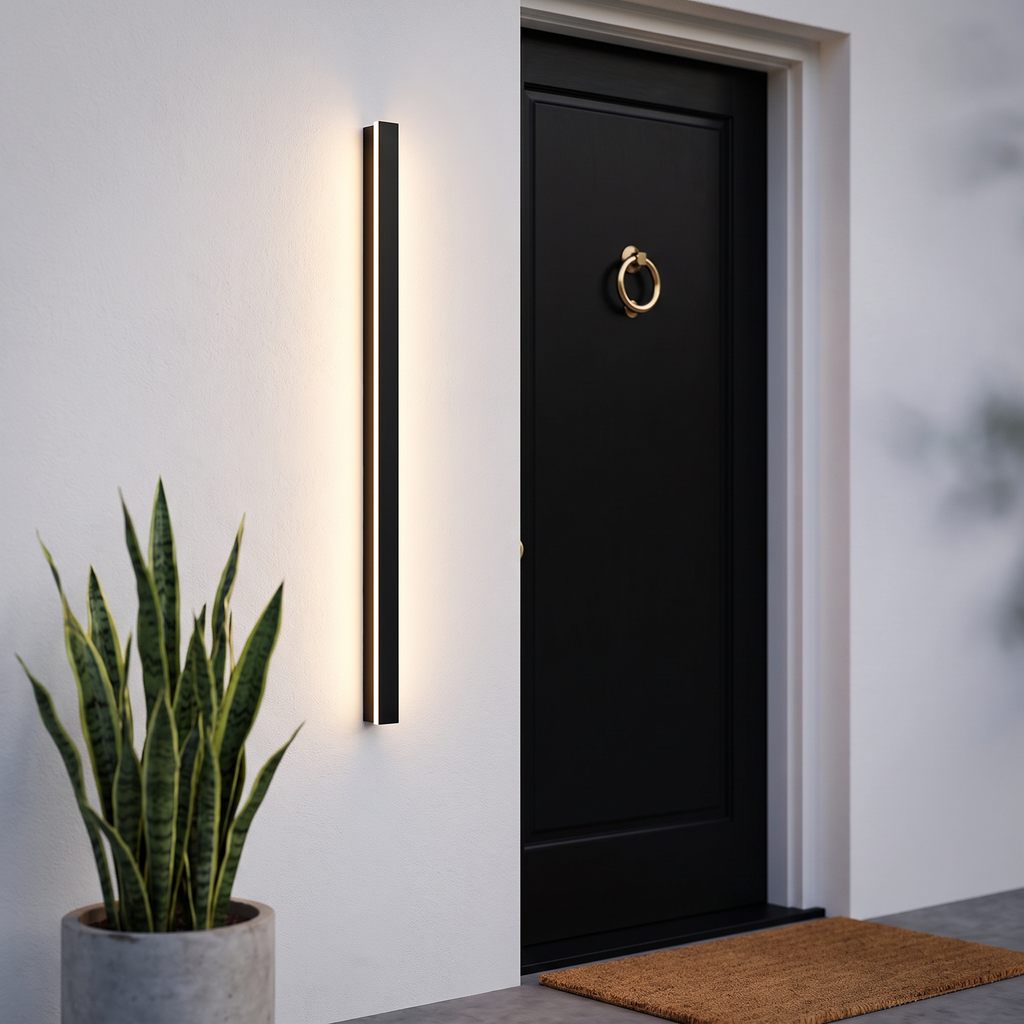 Modern Outdoor Wall Light LED Black Exterior Sconce Waterproof IP65 for Front Door Porch House Entrance Contemporary