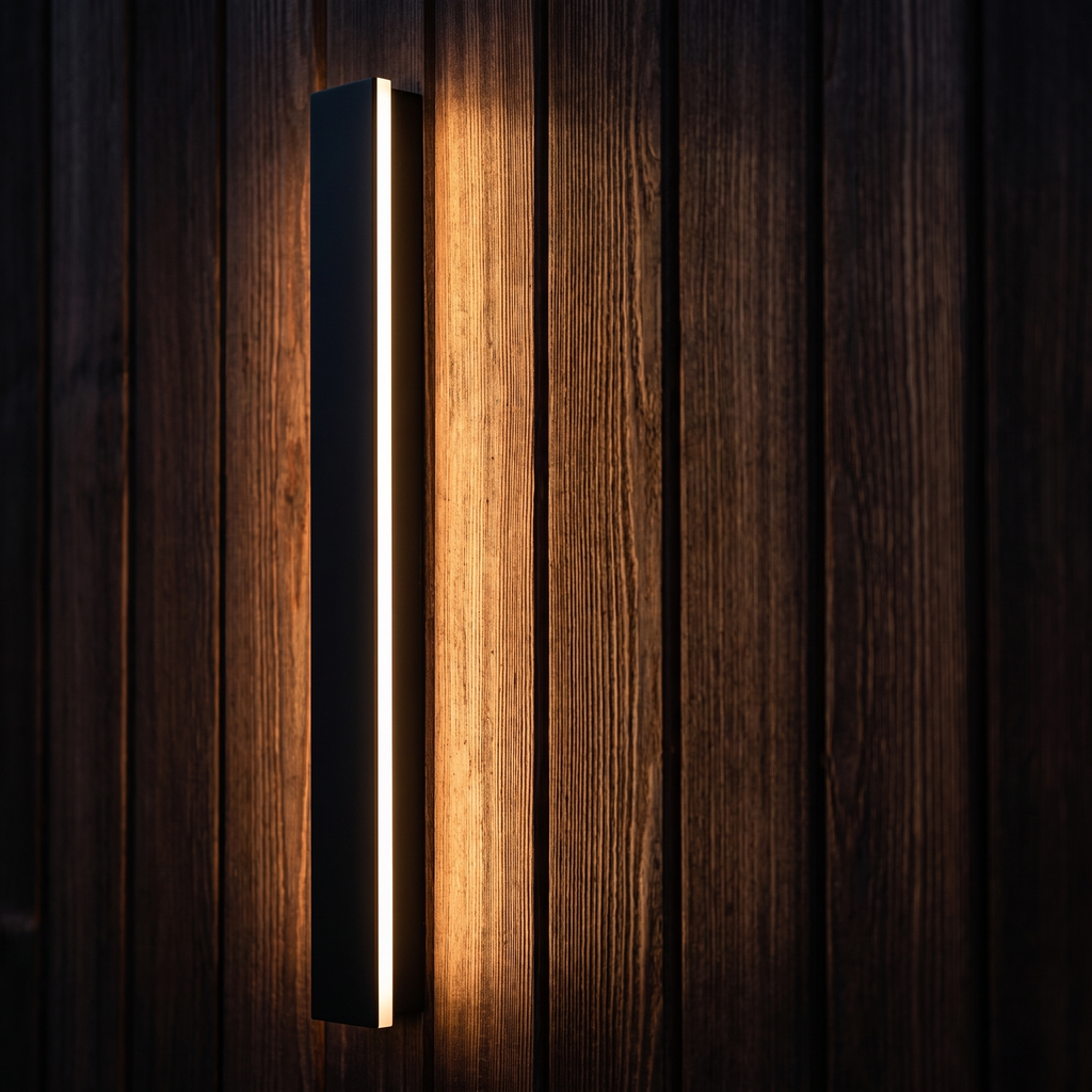 Commercial Outdoor Wall Light LED Black Linear Exterior Sconce for Restaurant Hotel Retail Building Facade IP65 Waterproof