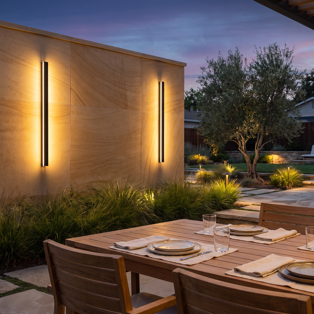 Architectural Outdoor Wall Light LED Black Linear Designer Exterior Sconce for Modern Landscape Patio Garden Lighting