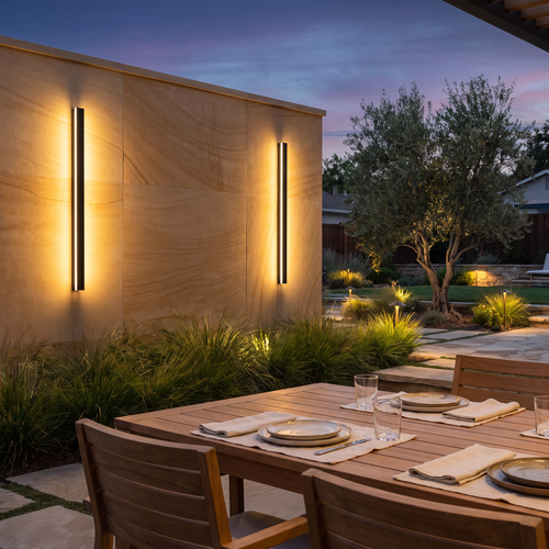 Architectural Outdoor Wall Light LED Black Linear Designer Exterior Sconce for Modern Landscape Patio Garden Lighting